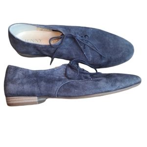 Jenny by Ara blue suede loafers small heel size 9.5
